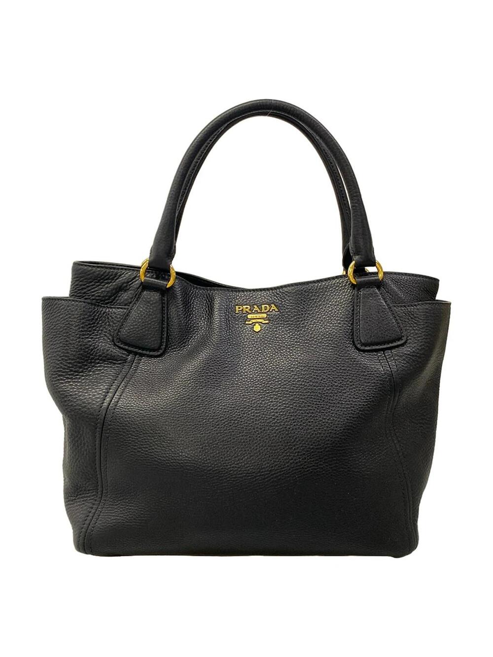 Prada Black Leather Tote Bag #343584P10B